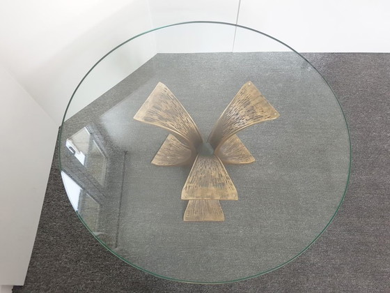 Image 1 of TABLE BASSE VINTAGE 1960 EN BRONZE & VERRE DLG LUCIANO FRIGERIO WILLY CEYSSENS