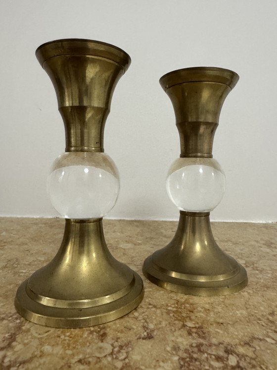 Portacandele Ottone Plexi Anni '70 – Brass, Plexiglass (photo 7 of 15)