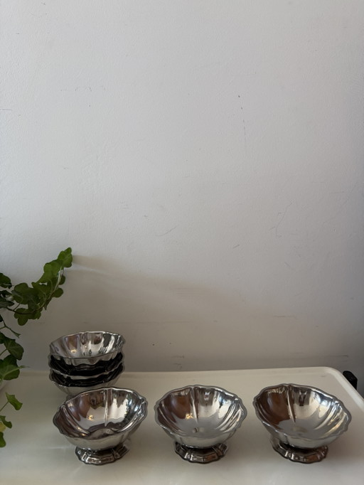 Juego de 6 cupés cromados modelo Tulip Vintage – tafelaccessoires, Chrome