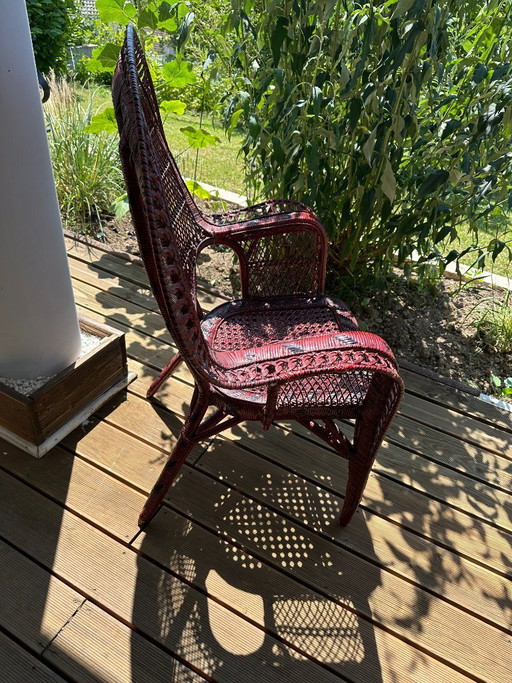 Vintage - Pfauenstuhl aus Rattan, 70 er Jahre