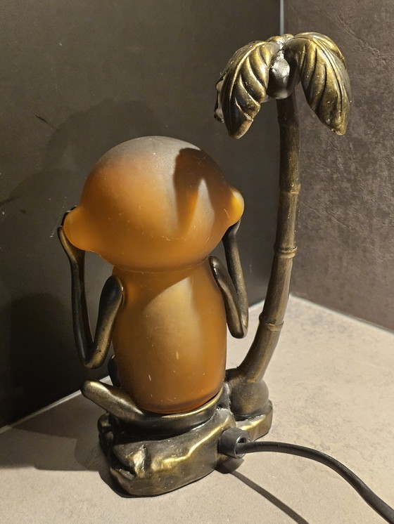 Image 1 of Lampada da tavolo vintage a forma di scimmia / lampada d'atmosfera - decorazione retrò