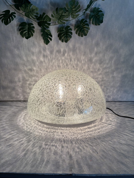 Image 1 of Lampe de plafond / lampe de table vintage Doria Leuchten en verre glacé MCM