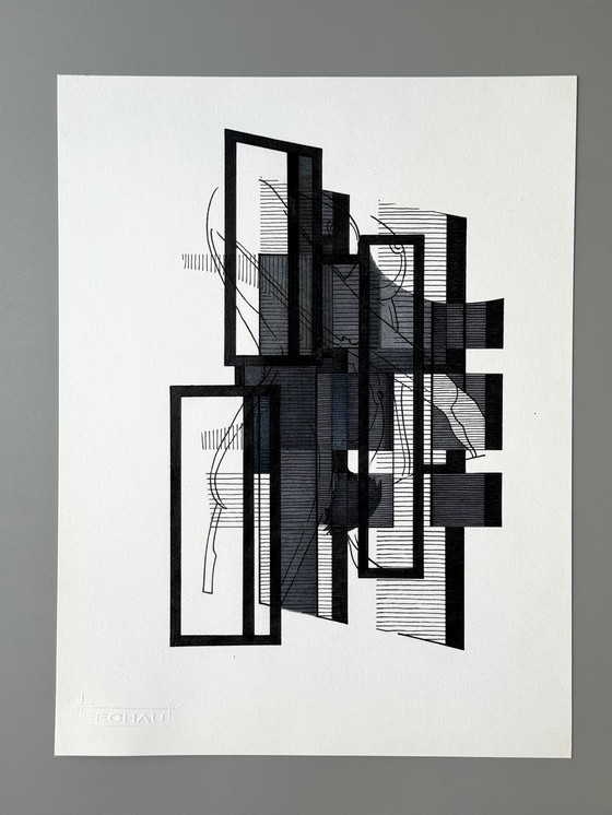 Image 1 of Eugène Eechaut (1928-2019) - 4 works, ink on paper 1982-1984
