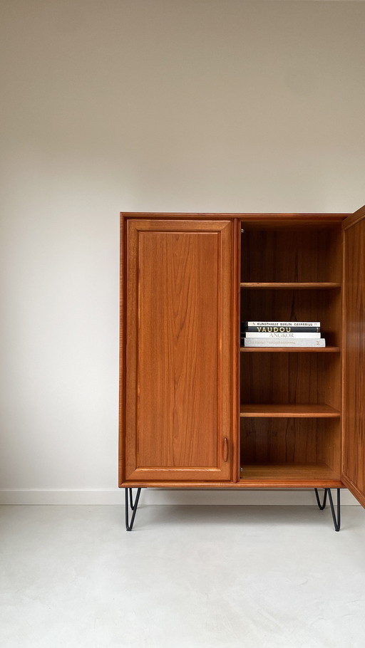 Teak wood tall two-door cabinet RT Möbel