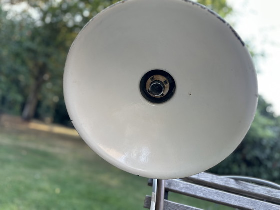 Image 1 of Industrial machine lamp with enamel shade (ca. 1930-1950)