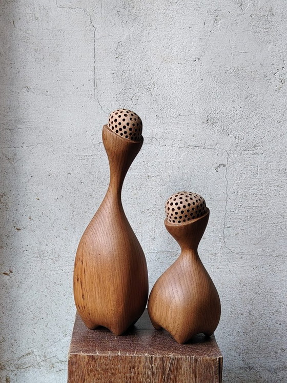 Oggetti decorativi in legno, due pezzi, retroDom, Marrone, Organic Modern (foto 3 di 9)