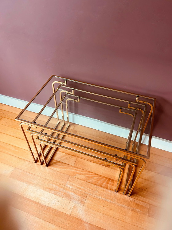 Image 1 of Juego de mesitas auxiliares italianas de los años 70.