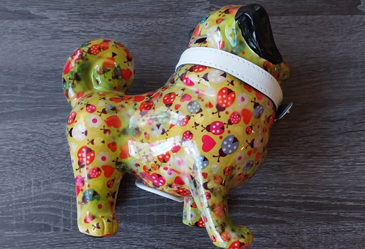 Super sweet Pomme Pidou lady bug hearts Pug design money box
