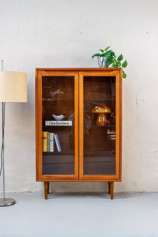 Vitrina alta/aparador/cajonera de teca vintage, diseño danés.