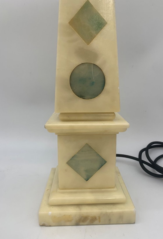 Image 1 of Multicolored alabaster table lamp from Volterra, circa 1960