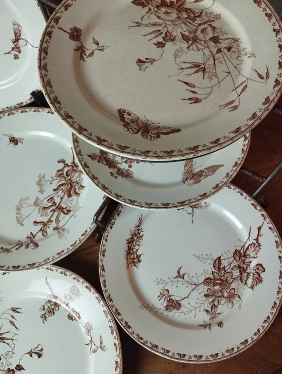 Image 1 of 7 platos llanos de loza Sarreguemines U&C "Carmen"