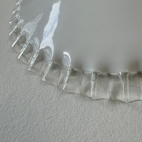 Image 1 of SUSPENSION ANCIENNE DENTELEE EN OPALINE  25 CM VINTAGE