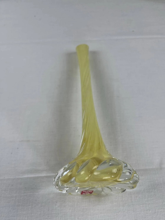 Gedraaide gele kunstglazen soliflores – Vazen, Crystal, Glass, Vintage (photo 8 of 9)