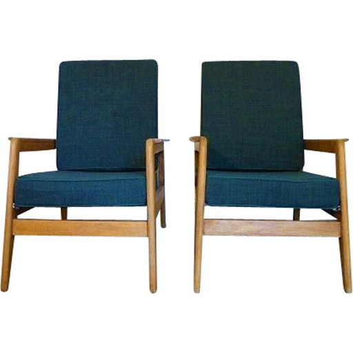 Paire de fauteuils freespan vintage Molèle FS107, 1950