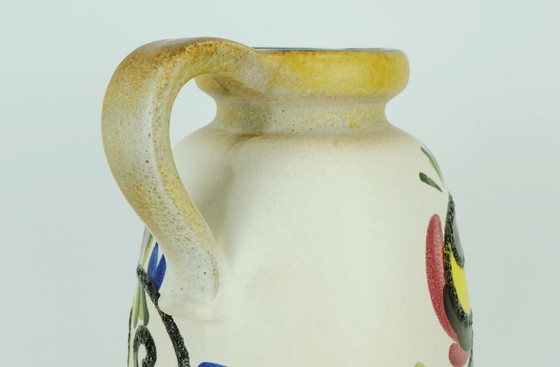 Image 1 of Vintage Scheuwich vaas uit het midden van de vorige eeuw, kleurrijk met lavasteenbloemen, model 484-27