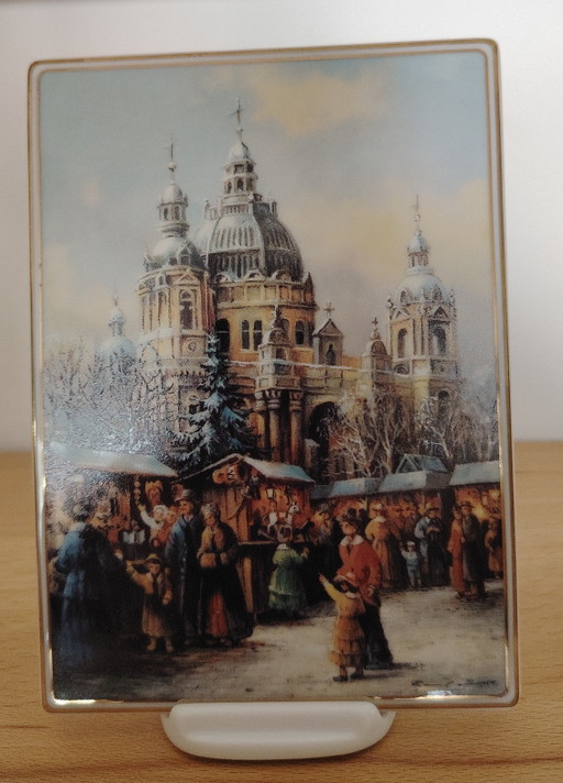 Bradford Editions: Bernd Gagel Le Saint Marché de Noël de Berlin, Assiette de Collection Vintage à Poser