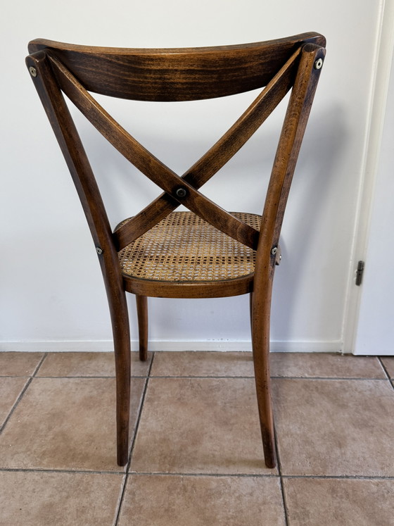 Klassieke Houten Kruisrug Stoel - Klassieke Houten Kruisrug Stoel – Eetkamerstoelen, Rattan, Wood (photo 10 of 15)