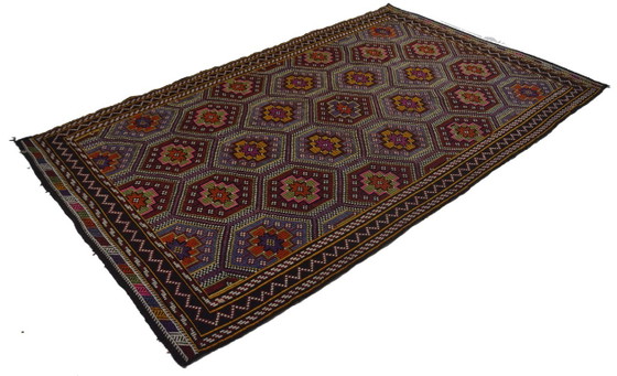 Large Vintage Anatolian Yoruk Kilim 328 × 198 cm – Handwoven Wool Rug – Rugs & carpets (photo 9 of 11)