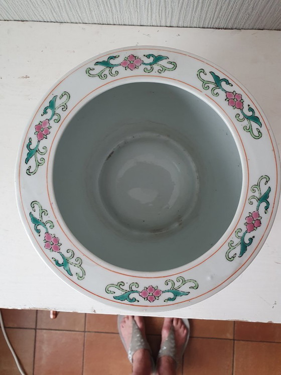 Image 1 of Chinese Flowerpot – Famille Rose (Dragon & Phoenix) – 21x18cm