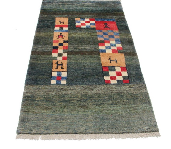 Image 1 of Original Perserteppich Gabbeh Ghashghai Orientteppich 196 cm x 110 cm Alt Natur