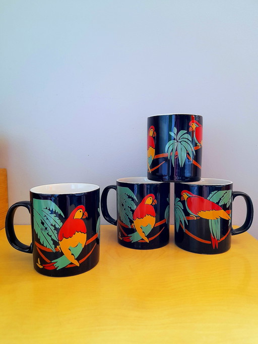 Klin craft Staffordshire mugs, Coloroll 1980.