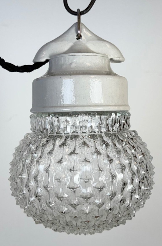 Image 1 of Suspension vintage en porcelaine blanche, années 1970