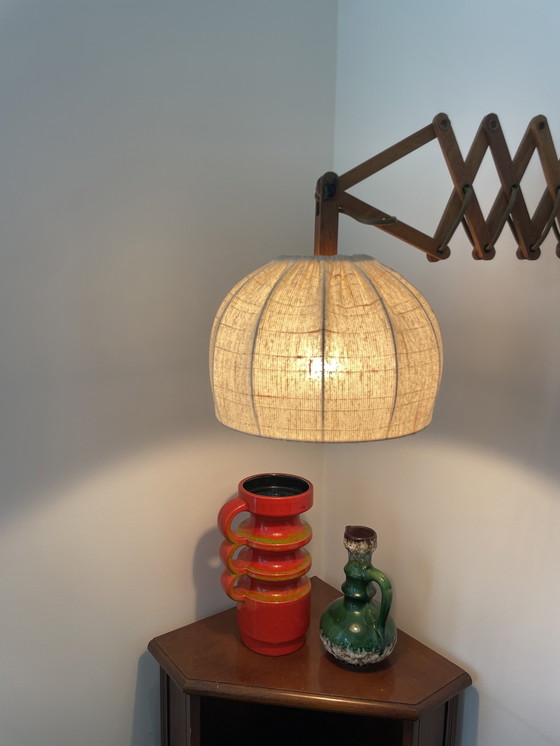 Image 1 of Teak Scissor Lamp by Linus Bopp Limbach 