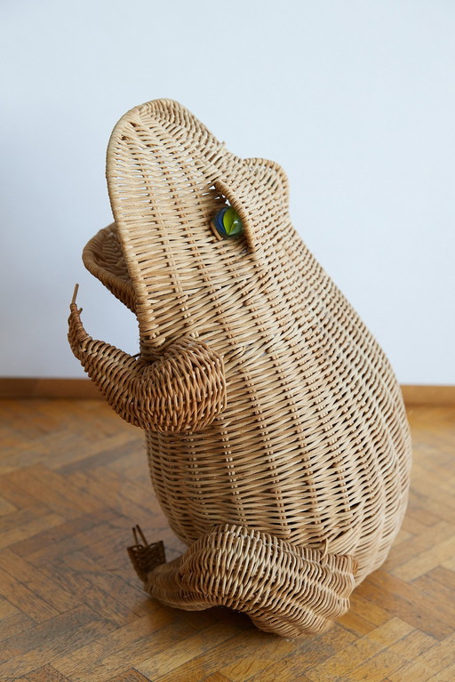 Frog-Shaped Wicker Basket by Olivier Cajan
