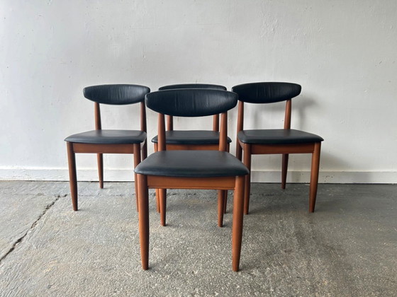 1960/70s Schreiber Mid-Century Extending Dining Table 4 Matching Dining Chairs – Dining set, Wood (photo 2 of 12)