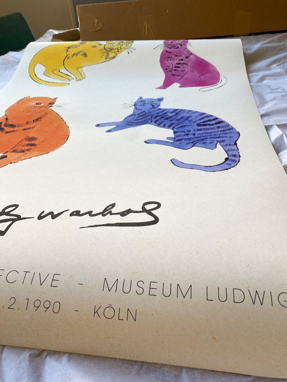 Image 1 of Sam cats - Retrospektive Ausstellung von Andy Warhol 1989 - Poster 60 × 90 cm