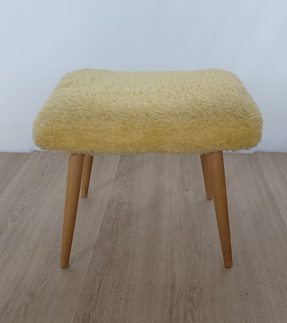 Fünfziger Jahre Hocker – Textile, Wood (photo 8 of 8)