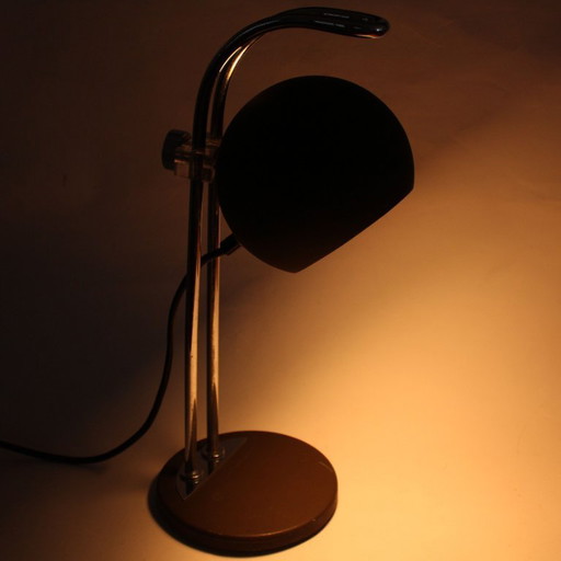 Vintage Mid-Century-Tischleuchte im Augapfel-Stil mit Chromakzenten