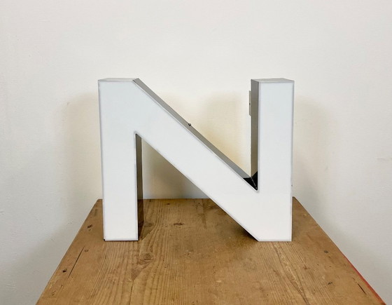 Image 1 of Large Vintage Illuminated Letter N , 1980s
