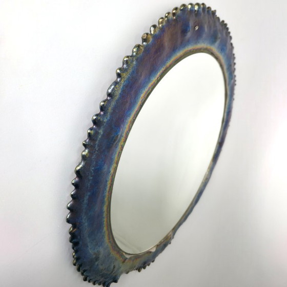 Image 1 of Brutalistischer Spiegel, 1960er Jahre, Aluminium, Emaille, Mitte des Jahrhunderts
