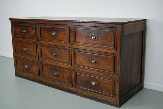 Image 1 of Armoire d'apothicaire/classeur ancienne en chêne et bois fruitier français, début du XXe siècle