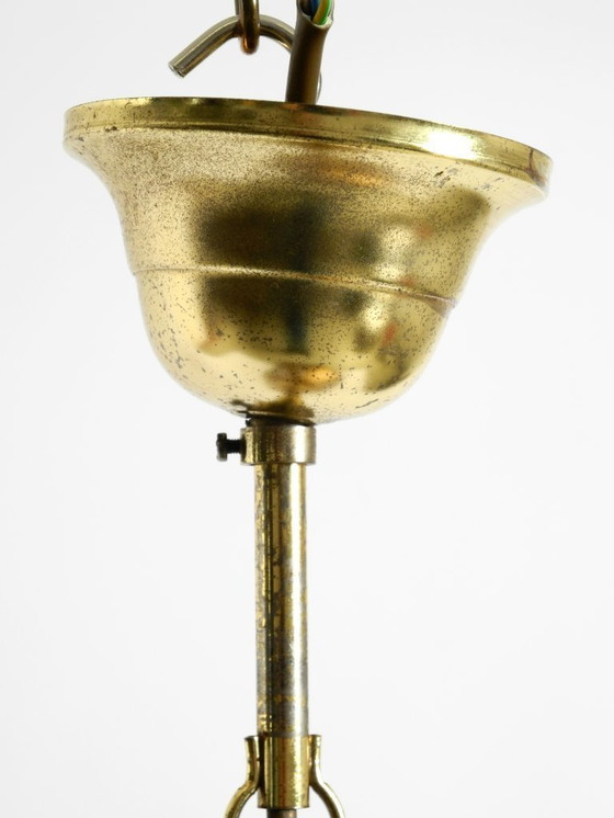 Image 1 of Hermosa y rara lámpara de techo de latón con diseño floral Regency de los años 80