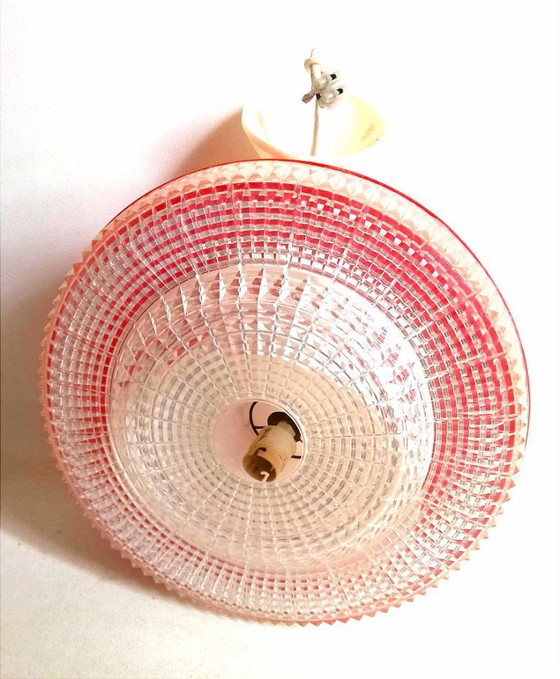 Image 1 of Suspension rouge Space Age Années 70 Hauteur 49 cm