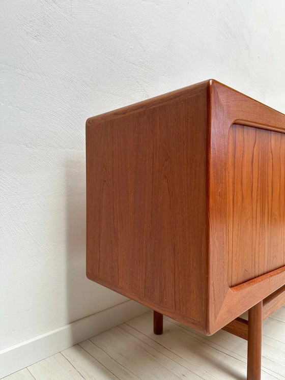 1960s Vintage Large Danish Design Teak Sideboard with Tambour Doors, OMANN JUN, Wood, Brown (photo 4 of 19)