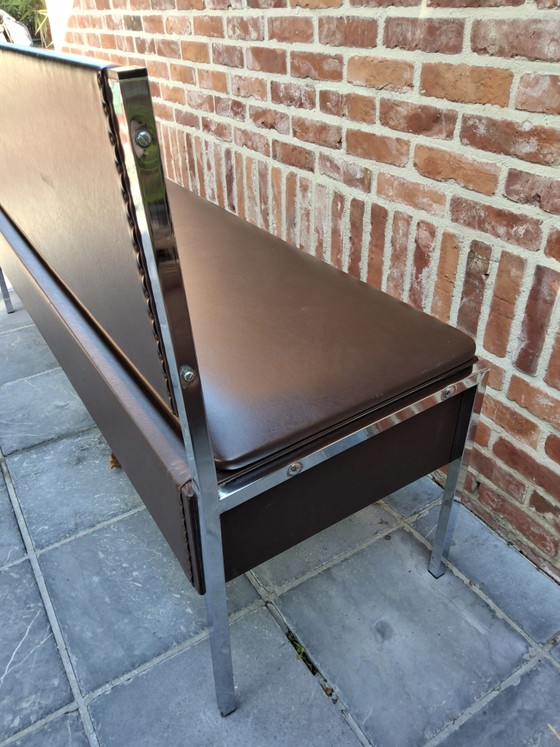 Lange Kistbank In Skaileer Jaren 70 – Bankjes, Metal, Chrome (photo 14 of 15)