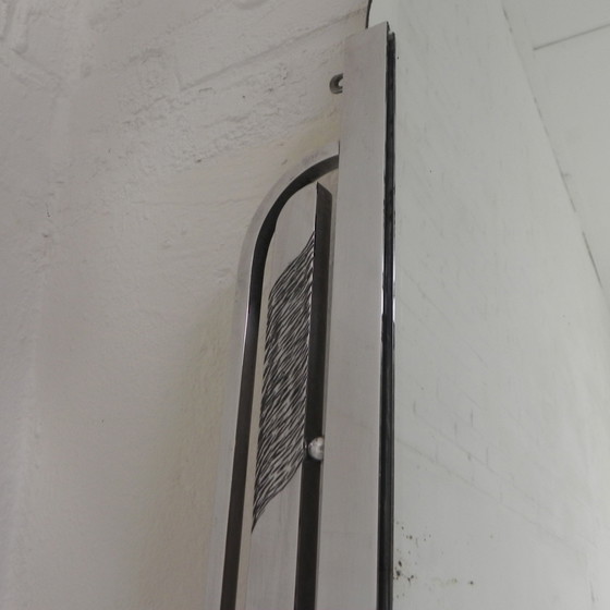 Image 1 of Specchio Art Déco con vetro tagliato e cornice in alluminio, anni &#39;30