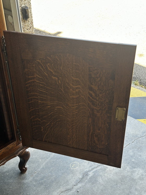 Vintage massief eikenhouten hifi-kast voor platenspeler – Ladekasten, Wood (photo 5 of 10)