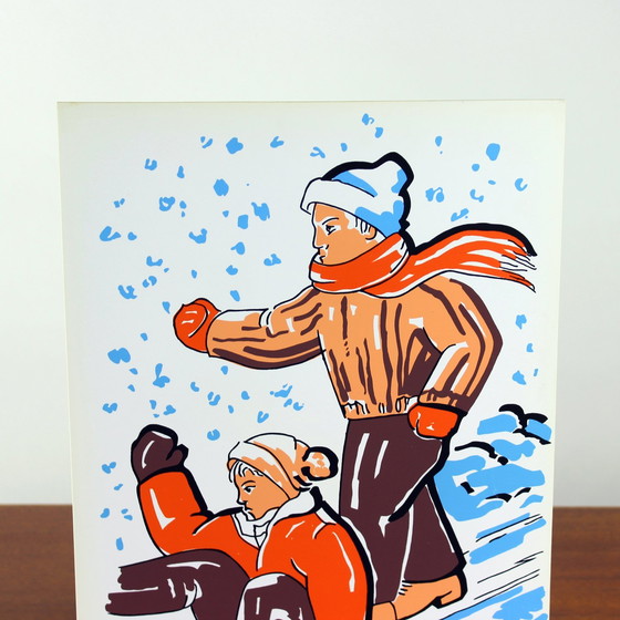 Image 1 of Panneau mural vintage tchécoslovaque de style Pop Art (années 1960)