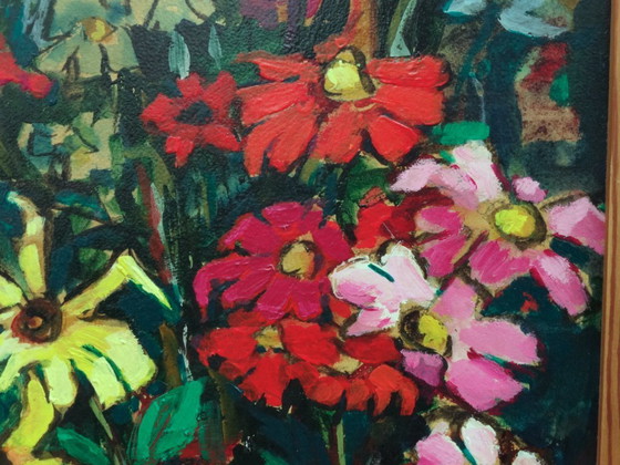 Image 1 of Boerentuin, Bauernblumen, Worpswede 1965, expressives Stilleben