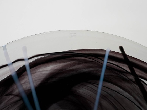 Image 1 of Piatto in vetro Contrast, design svedese, anni '80, produttore: Kosta Boda, designer: Anna Ehrner