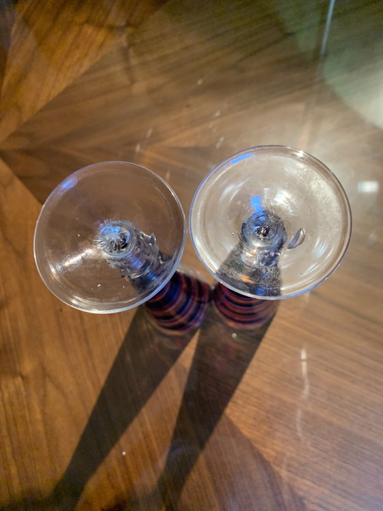 Dúo de Amantes – Par de Copas de Cristal Soplado de Murano, Atribución Nason – Vasos y jarras, Murano Glass (photo 11 of 15)