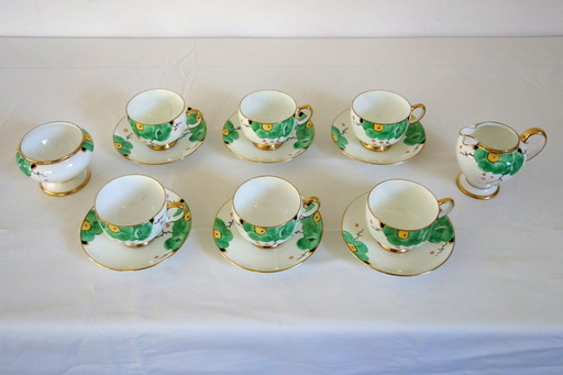 Juego de té Art Déco Paragon, fabricado en Inglaterra en la década de 1930.