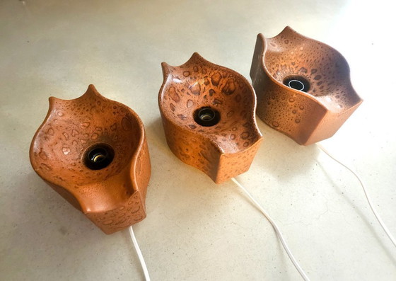 Image 1 of 1 van 3 Cari Zalloni keramieken vintage wandlamp; west germany fat lava stijl, keramische retro wandlamp