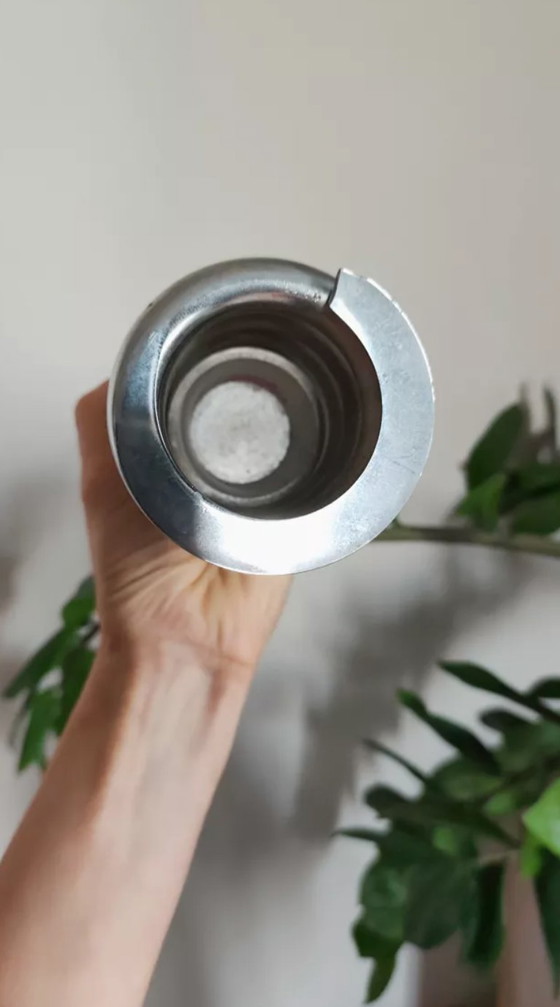 Image 1 of Pot Porte-Stylo « Ressort » en Acier – Design Années 70