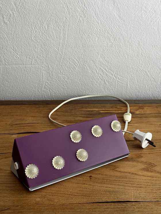 Image 1 of Lampe de chevet vintage violette avec étoiles en plastique, années 1970