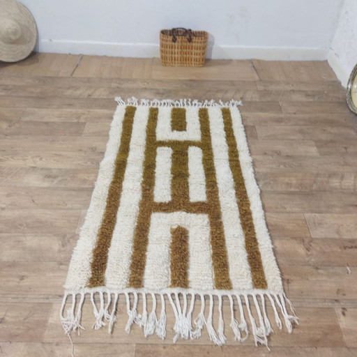 Minimalistischer marokkanischer Berber-Läufer | 155 × 94 cm